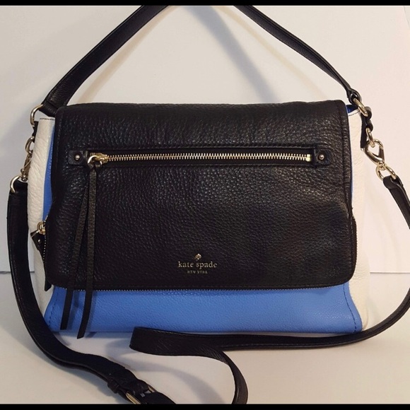 Kate Spade Cobble Hill Mini Toddy Blue/Black/White - Picture 3 of 3